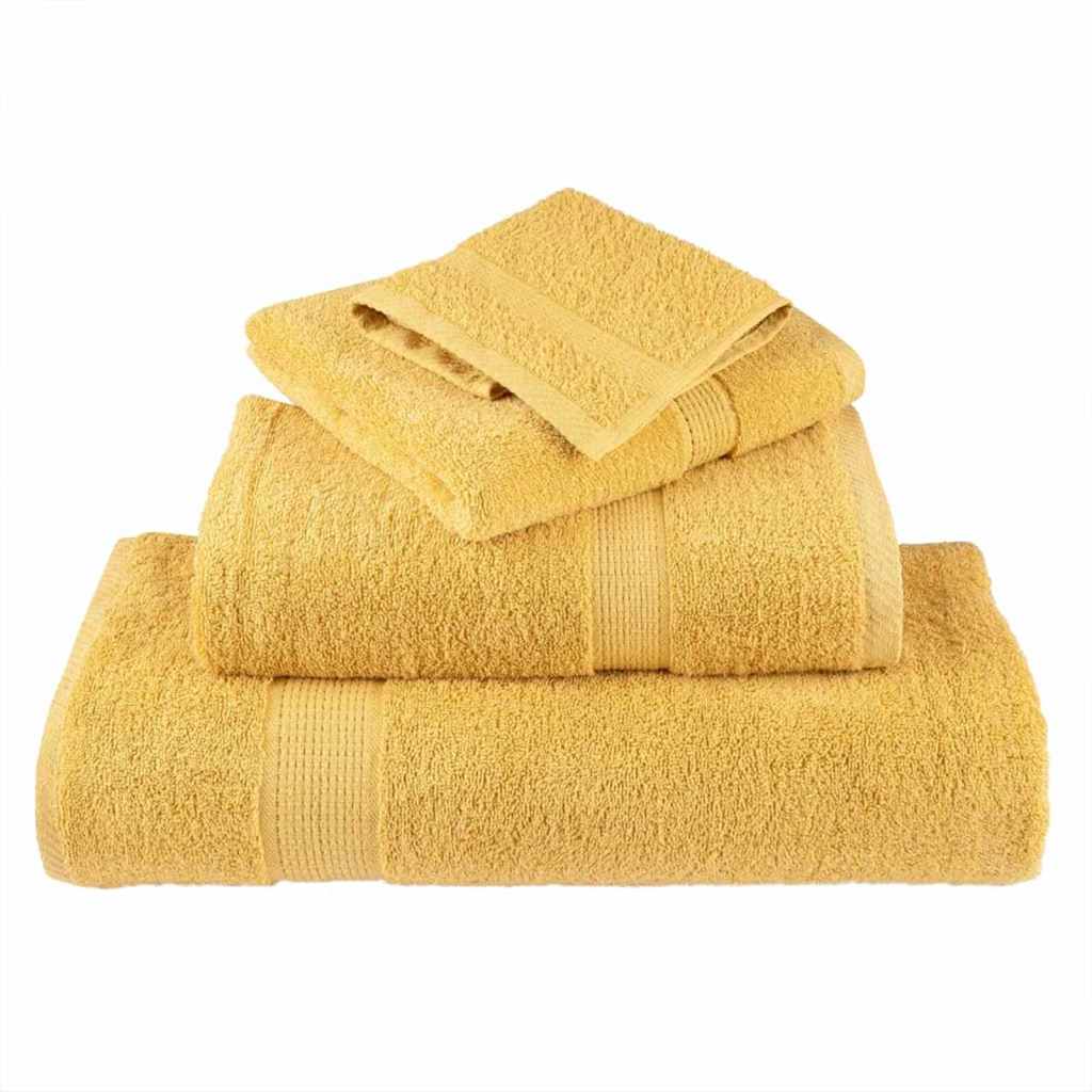 vidaXL Asciugamano per Ospiti SOLUND 4 pcs Oro 15 x 21 cm 550 gsm - Image 3 of 6