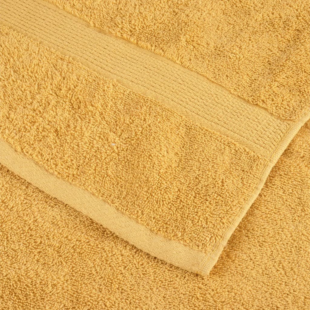 vidaXL Asciugamani da doccia premium SOLUND 4 pezzi Oro 70x140 cm 600 g/m² - Image 3 of 5