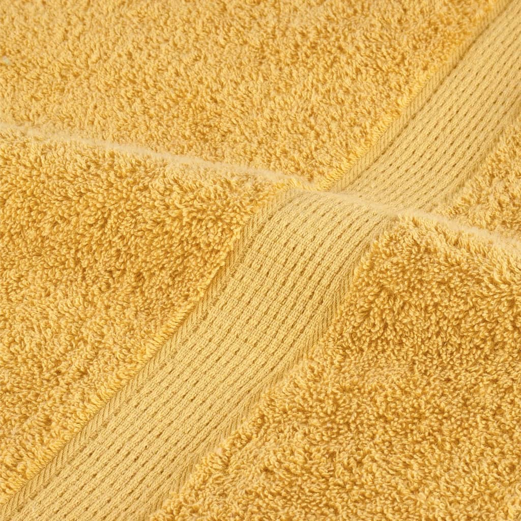 vidaXL Asciugamani da doccia premium SOLUND 4 pezzi Oro 70x140 cm 600 g/m² - Image 4 of 5