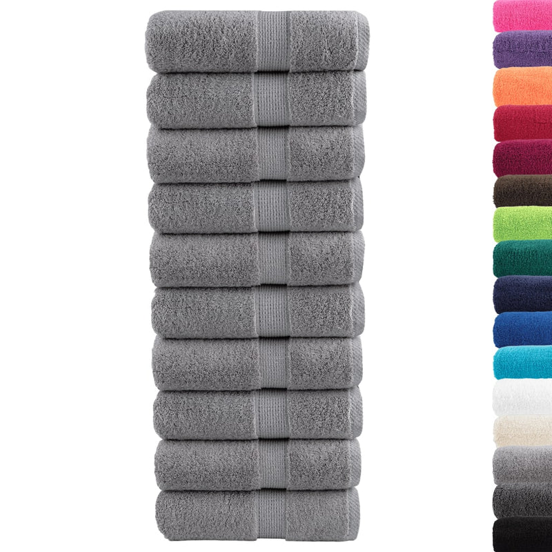 vidaXL Asciugamani Premium SOLUND 10 pz Grigio 30x30 cm 600 g/m² - Image 1 of 5