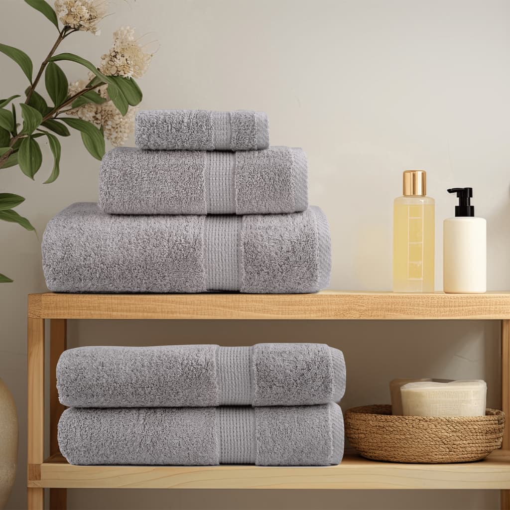 vidaXL Asciugamani Premium SOLUND 10 pz Grigio 30x30 cm 600 g/m² - Image 2 of 5