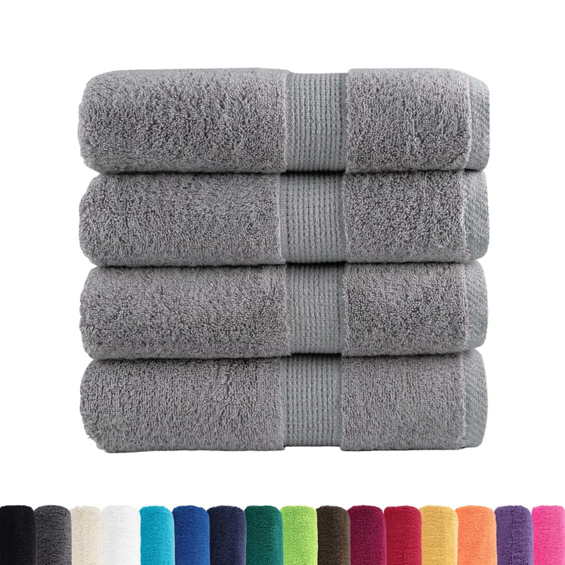 vidaXL Asciugamani per ospiti Premium SOLUND 4 pz Grigio 30x50 cm 600 g/m² - Image 1 of 5