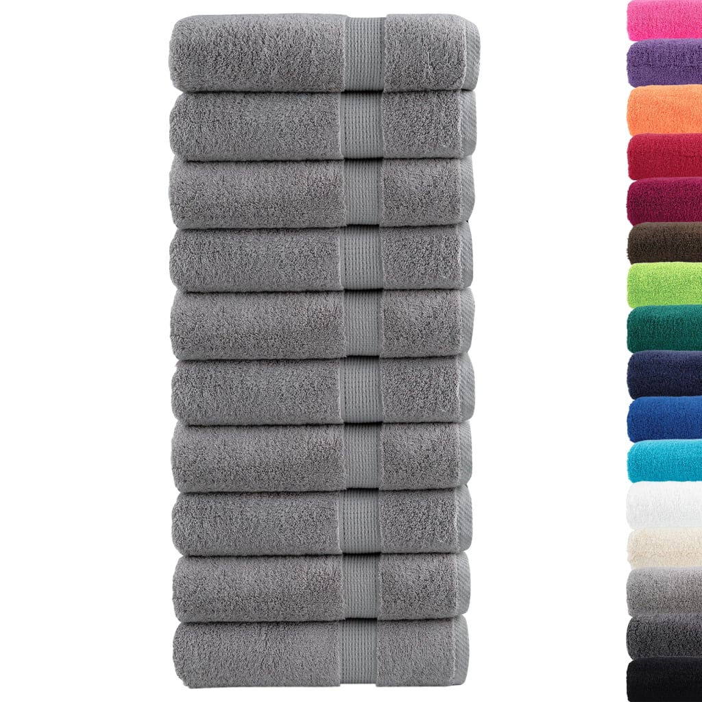vidaXL Asciugamani Premium SOLUND 10 pz Grigio 50x100 cm 600 g/m² - Image 1 of 5