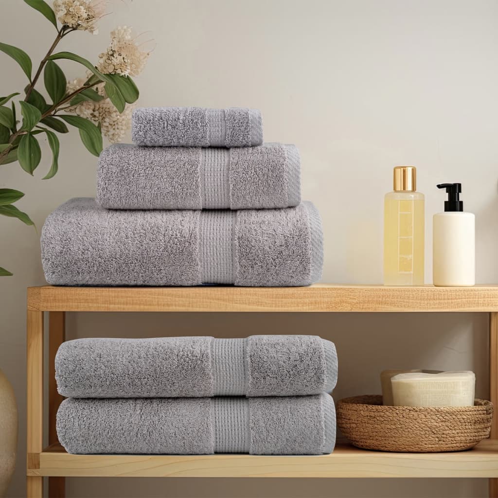 vidaXL Asciugamani Premium SOLUND 10 pz Grigio 50x100 cm 600 g/m² - Image 2 of 5