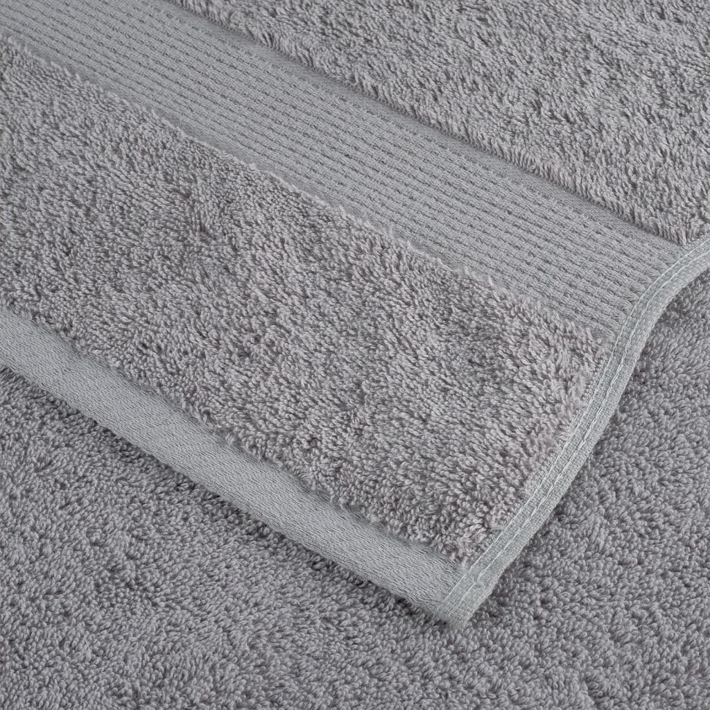 vidaXL Asciugamani Premium SOLUND 10 pz Grigio 50x100 cm 600 g/m² - Image 4 of 5