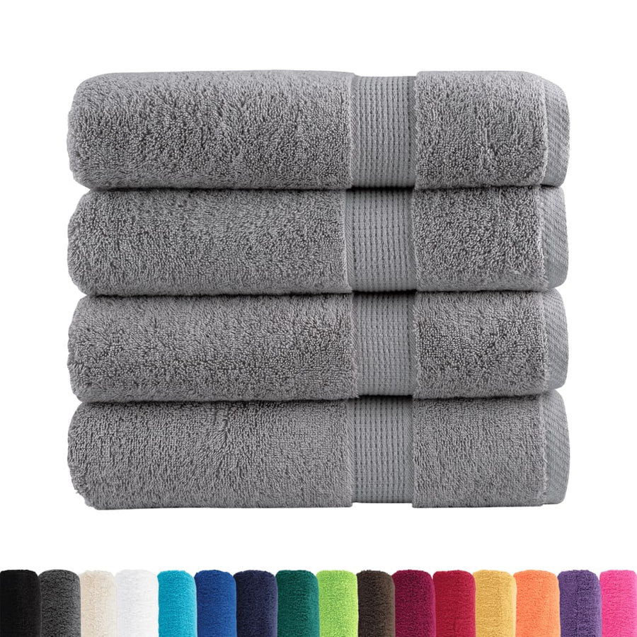 Asciugamani da doccia premium SOLUND 4 pezzi Grigio 70x140 cm 600 g/m² - immagine 1 | SolPatio