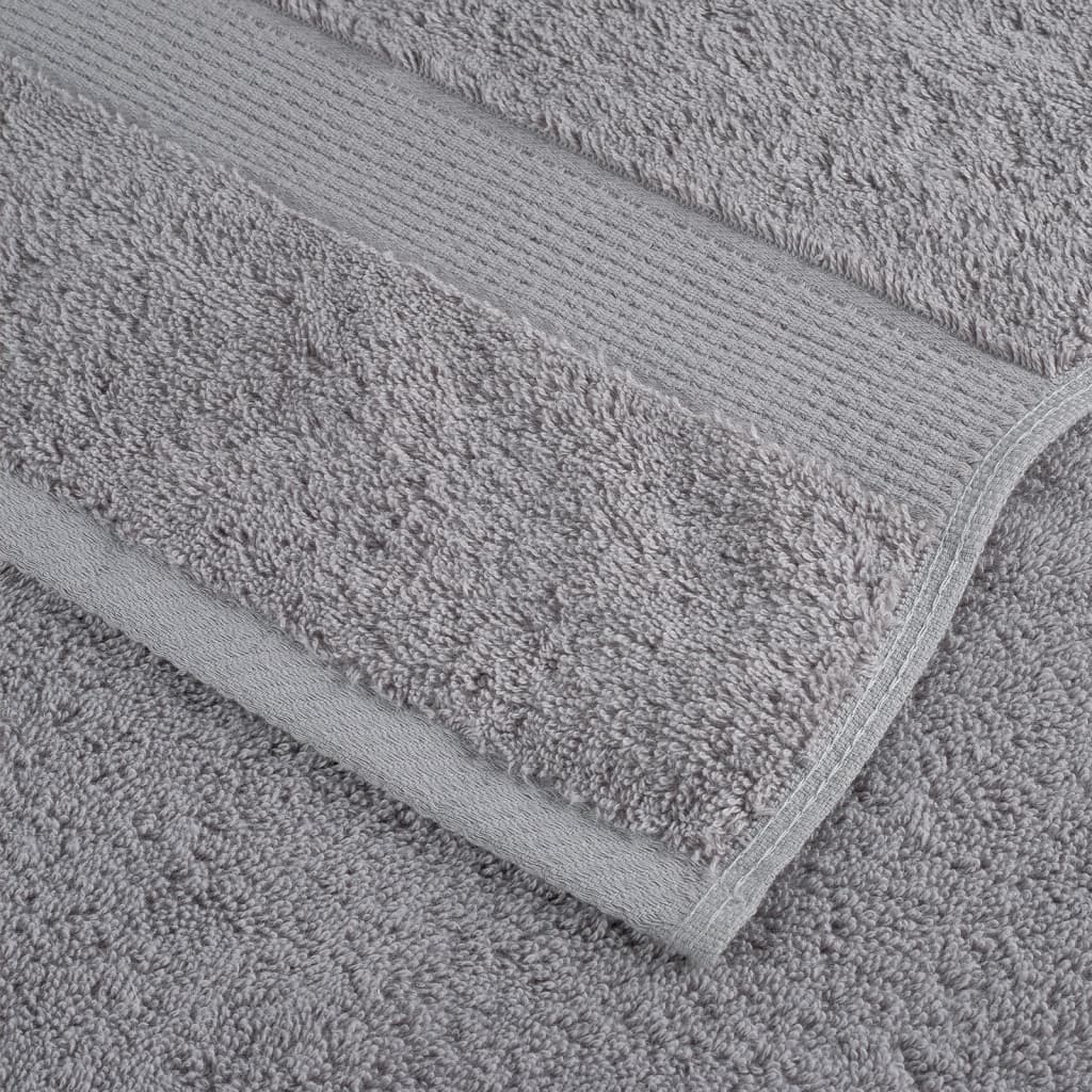 vidaXL Asciugamani da doccia premium SOLUND 4 pezzi Grigio 70x140 cm 600 g/m² - Image 4 of 5