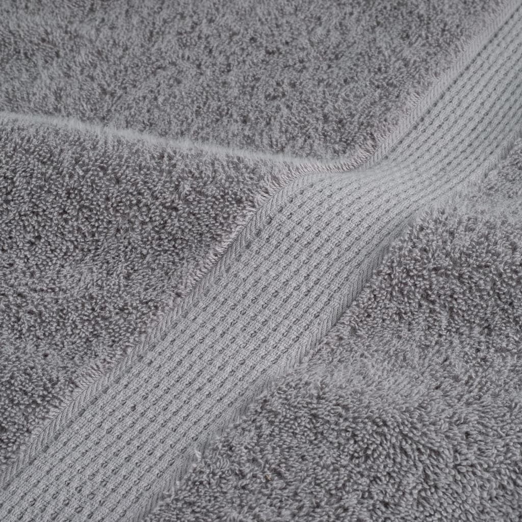 vidaXL Asciugamani da doccia premium SOLUND 4 pezzi Grigio 70x140 cm 600 g/m² - Image 5 of 5