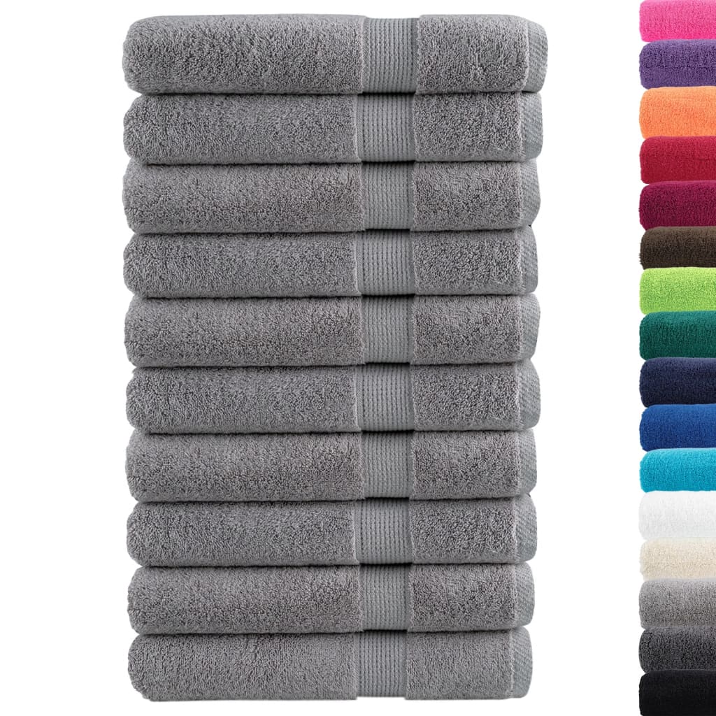 vidaXL Asciugamani Premium SOLUND 10 pz Grigio 100x200 cm 600 g/m² - Image 1 of 5