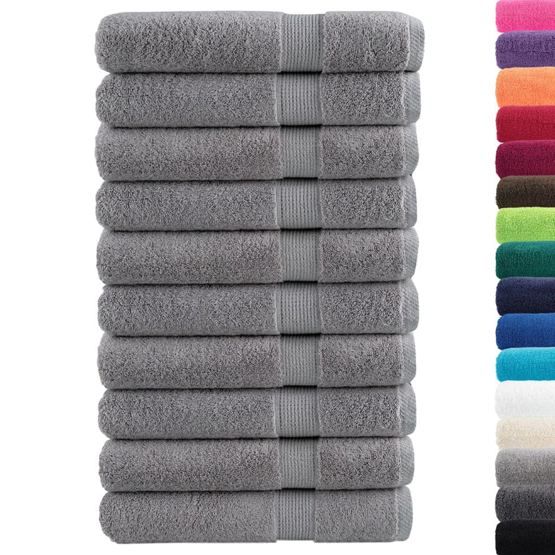 vidaXL Asciugamani Premium SOLUND 10 pz Grigio 100x200 cm 600 g/m² - Image 1 of 5