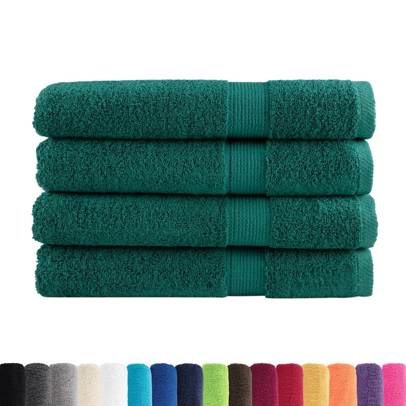 vidaXL Asciugamani Premium SOLUND 4 pz Verdi 100x200 cm 600 g/m² - Image 1 of 5