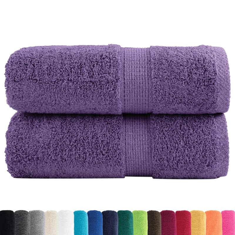 vidaXL Asciugamani Premium SOLUND 2 pz Viola 30x30 cm 600 g/m² - Image 1 of 5