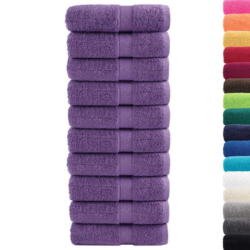 vidaXL Asciugamani per Ospiti SOLUND 10 pz Viola 30x50cm 600 g/m² - Image 1 of 5