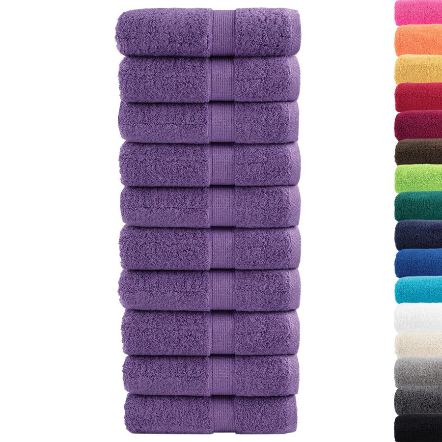 Asciugamani per Ospiti SOLUND 10 pz Viola 30x50cm 600 g/m² - immagine 1 | SolPatio