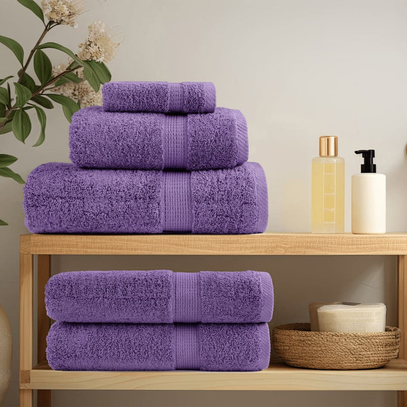 vidaXL Asciugamani Premium SOLUND 10 pz Viola 50x100 cm 600 g/m² - Image 2 of 5