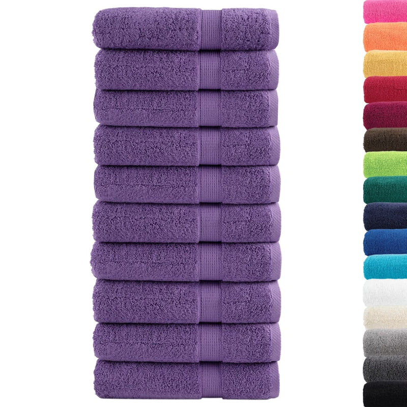 vidaXL Asciugamani da Doccia SOLUND 10 pz Viola 70x140cm 600 g/m² - Image 1 of 5