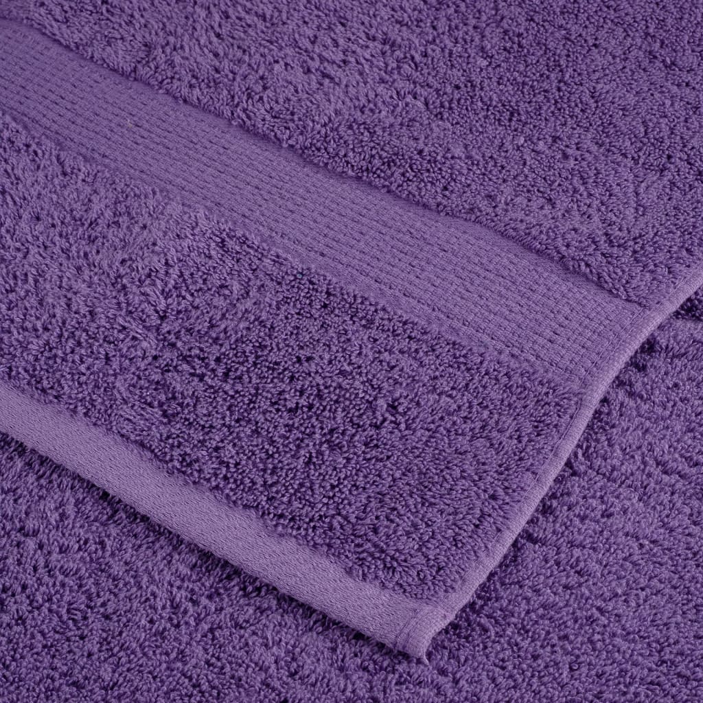 vidaXL Asciugamani da bagno Premium SOLUND 10 pz Viola 100x150 cm 600 g/m² - Image 4 of 5