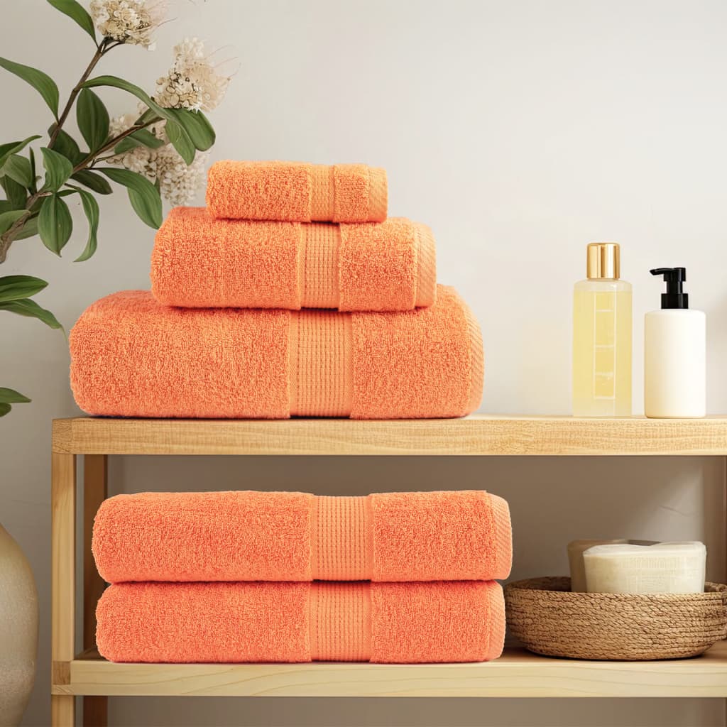 vidaXL Asciugamani Premium SOLUND 10 pz Arancione 30x30 cm 600 g/m² - Image 2 of 5
