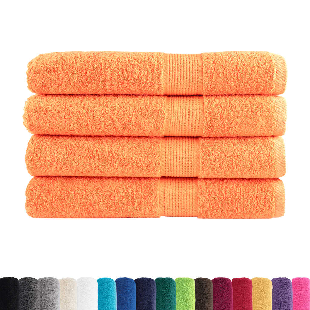 vidaXL Asciugamani SOLUND 4 pz Arancione 100x200 cm 600 g/m² - Image 1 of 5