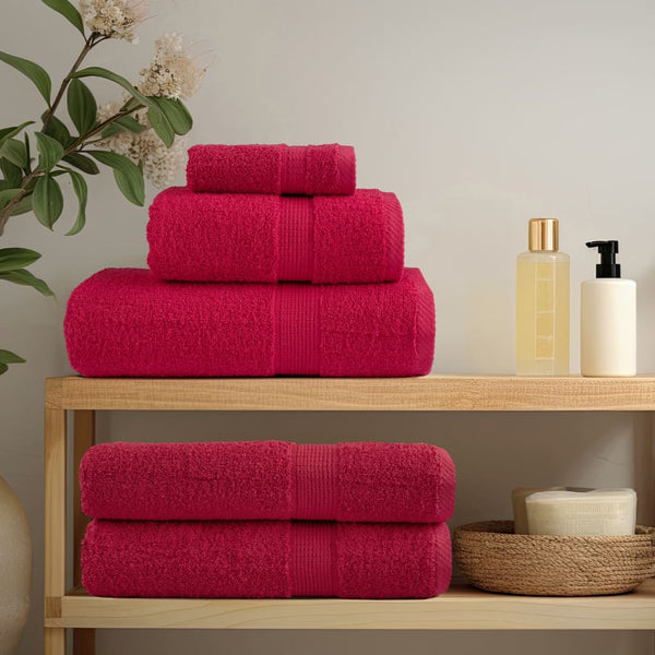 Asciugamani da bagno Premium SOLUND 10 pz Rosso 100x150 cm 600 g/m² - immagine 2 | SolPatio
