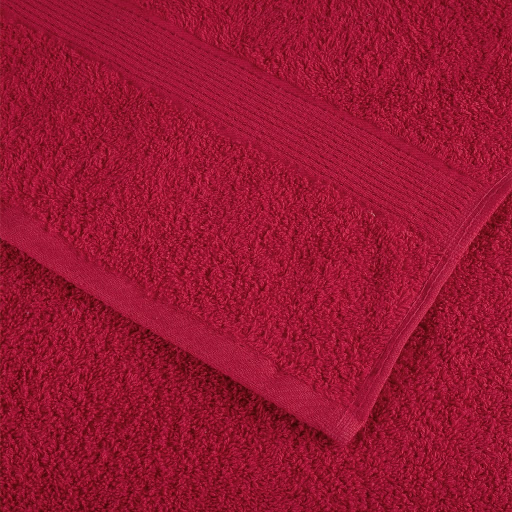 vidaXL Asciugamani da bagno Premium SOLUND 10 pz Rosso 100x150 cm 600 g/m² - Image 4 of 5
