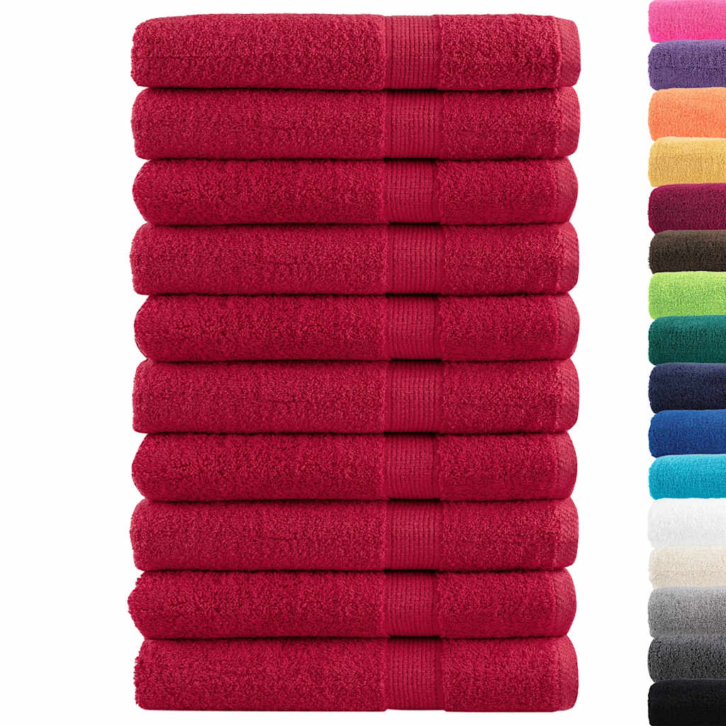Set 10 Asciugamani per Sauna in Cotone 600 g/m² 80×200 cm Rossi - Image 1 of 5