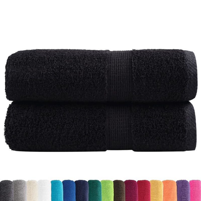vidaXL Asciugamani Premium SOLUND 2 pz Nero 30x30 cm 600 g/m² - Image 1 of 5