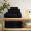 vidaXL Asciugamani Premium SOLUND 2 pz Nero 30x30 cm 600 g/m² - Image 2 of 5