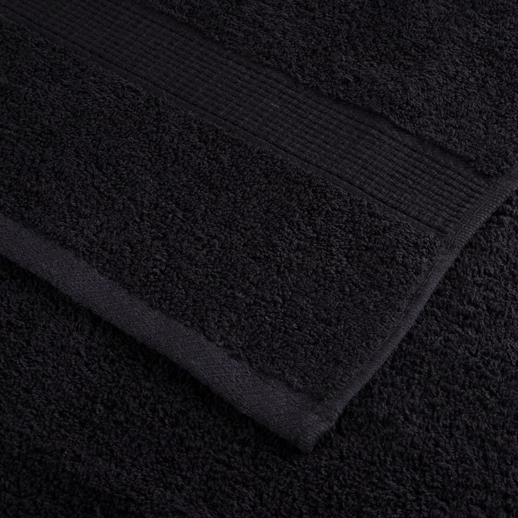 vidaXL Asciugamani Premium SOLUND 2 pz Nero 30x30 cm 600 g/m² - Image 4 of 5