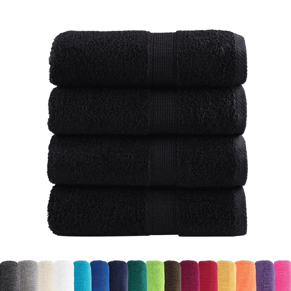 vidaXL Asciugamani Premium SOLUND 4 pz Nero 30x30 cm 600 g/m² - Image 1 of 5