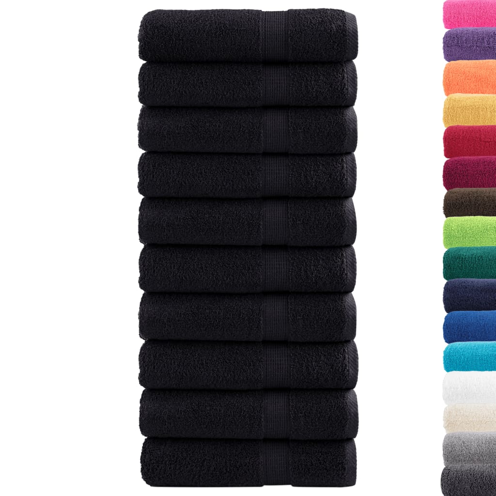 vidaXL Asciugamani da Doccia SOLUND 10 pz Neri 70x140 cm 600 g/m² - Image 1 of 5