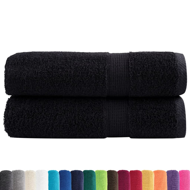 vidaXL Asciugamani da bagno Premium SOLUND 2 pz Nero 100x150 cm 600 g/m² - Image 1 of 5