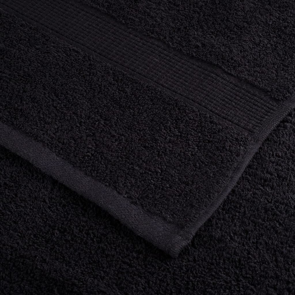 vidaXL Asciugamani SOLUND 10 pz Neri 100x200 cm 600 g/m² - Image 4 of 5