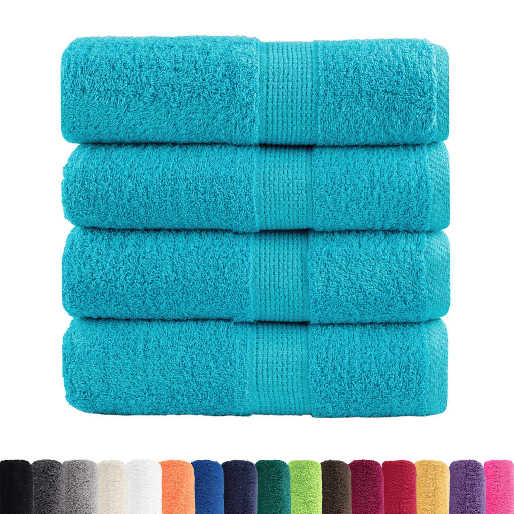 vidaXL Asciugamani Premium SOLUND 4 pz Turchese 30x30 cm 600 g/m² - Image 1 of 5