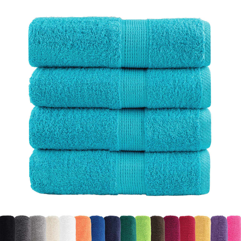 vidaXL Asciugamani Premium SOLUND 4 pz Turchese 30x30 cm 600 g/m² - Image 1 of 5
