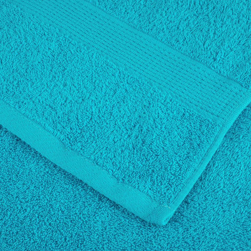 vidaXL Asciugamani Premium SOLUND 10 pz Turchese 30x30 cm 600 g/m² - Image 4 of 5