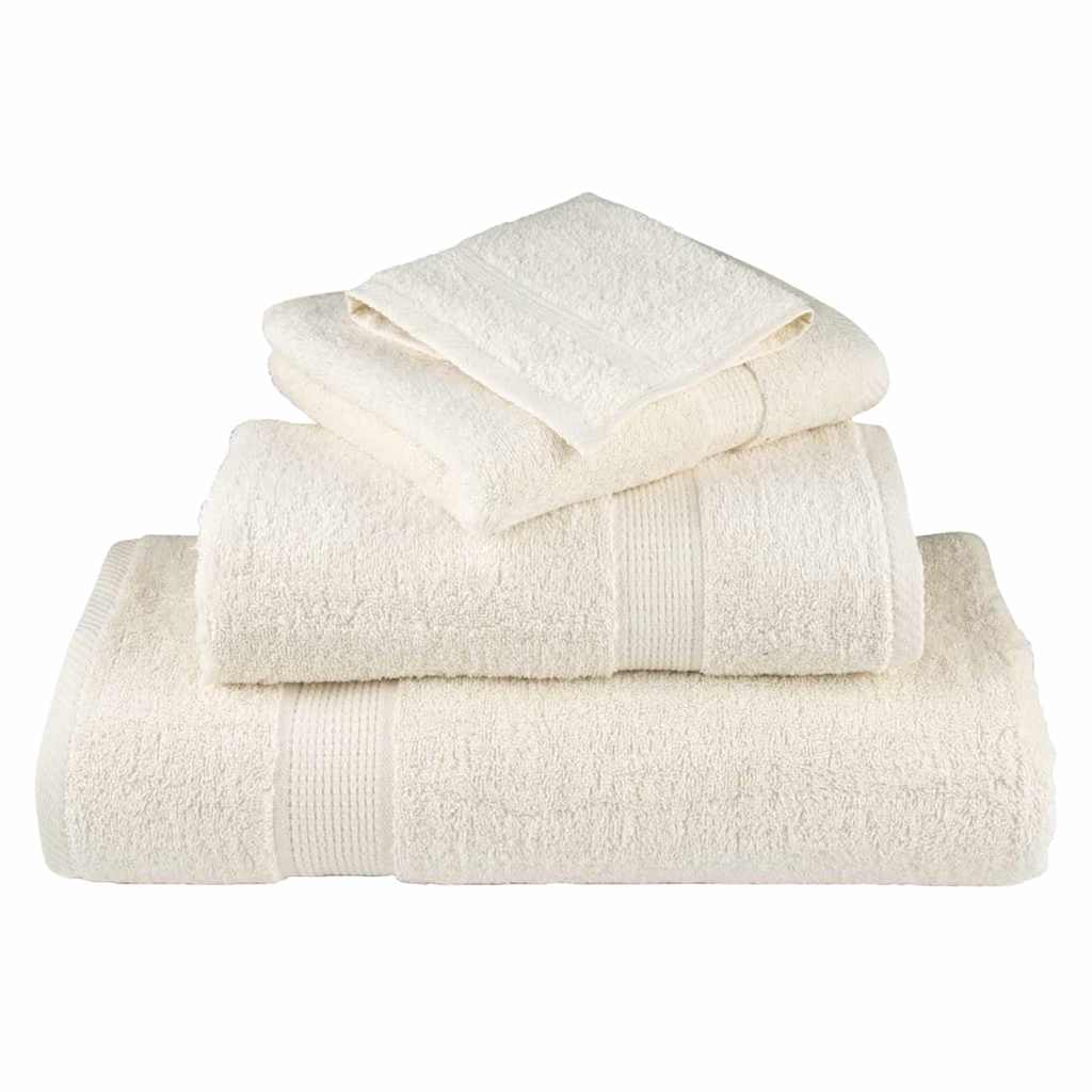 vidaXL Asciugamano per Ospiti SOLUND 4 pcs Crema 15 x 21 cm 550 gsm - Image 3 of 6