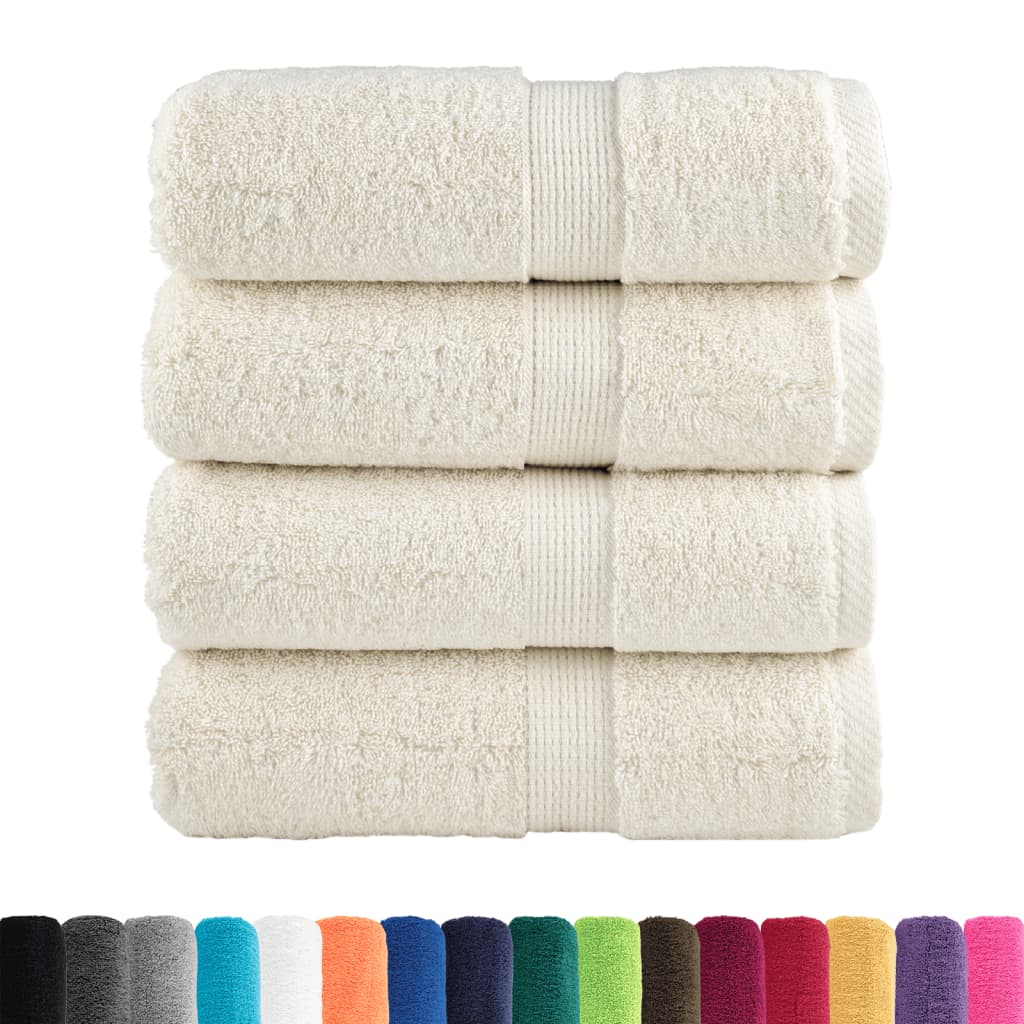 vidaXL Asciugamani Premium SOLUND 4 pz Crema 30x30 cm 600 g/m² - Image 1 of 5