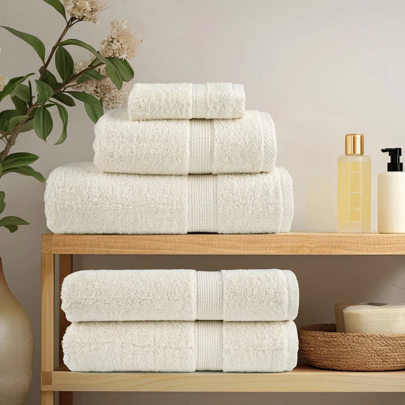 vidaXL Asciugamani Premium SOLUND 4 pz Crema 30x30 cm 600 g/m² - Image 2 of 5