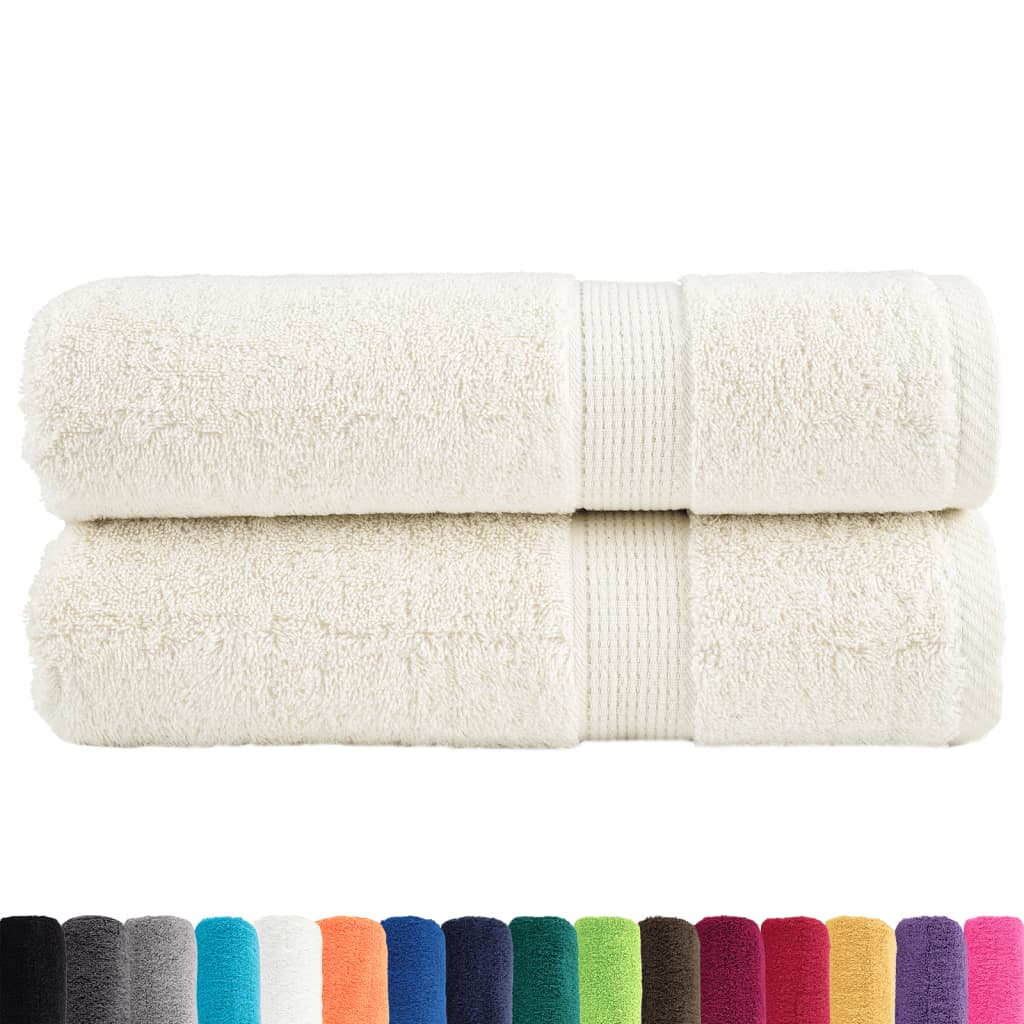 vidaXL Asciugamani da Doccia SOLUND 2 pz Crema 70x140 cm 600 g/m² - Image 1 of 5