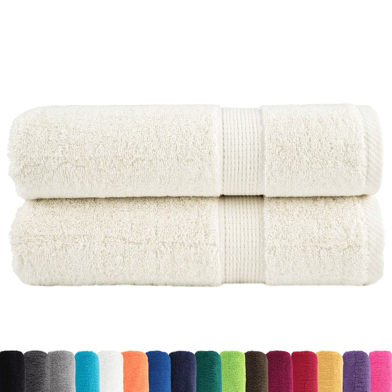vidaXL Asciugamani da Doccia SOLUND 2 pz Crema 70x140 cm 600 g/m² - Image 1 of 5