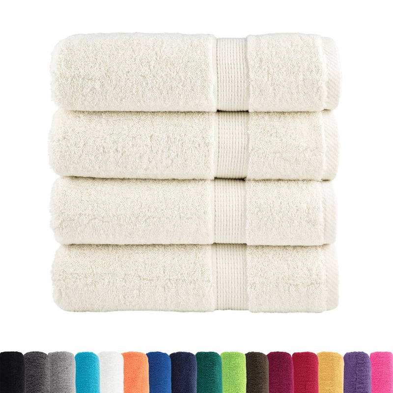 vidaXL Asciugamani da bagno Premium SOLUND 4 pz Crema 100x150 cm 600 g/m² - Image 1 of 5
