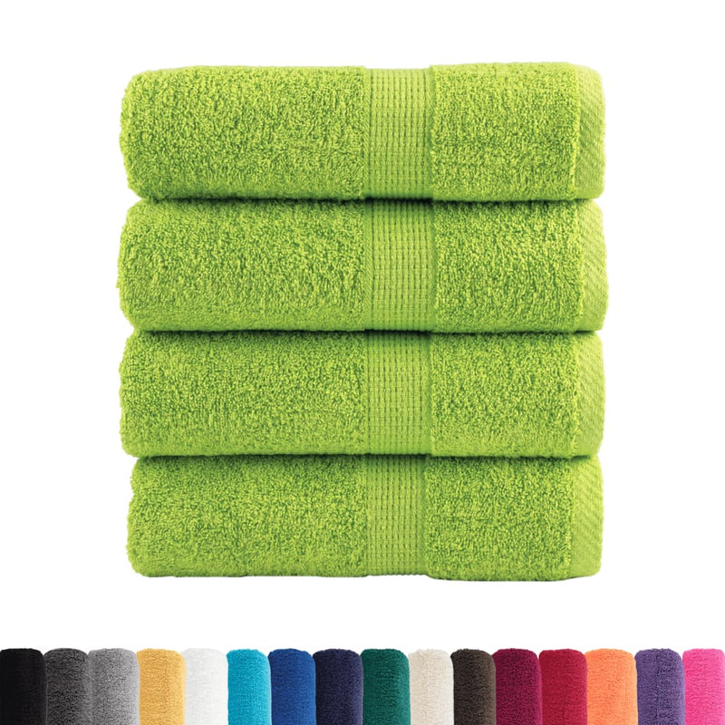 vidaXL Asciugamani Premium SOLUND 4 pz Verde Mela 30x30 cm 600 g/m² - Image 1 of 5