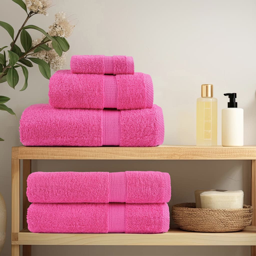 vidaXL Asciugamani Premium SOLUND 2 pz Rosa 30x30 cm 600 g/m² - Image 2 of 5