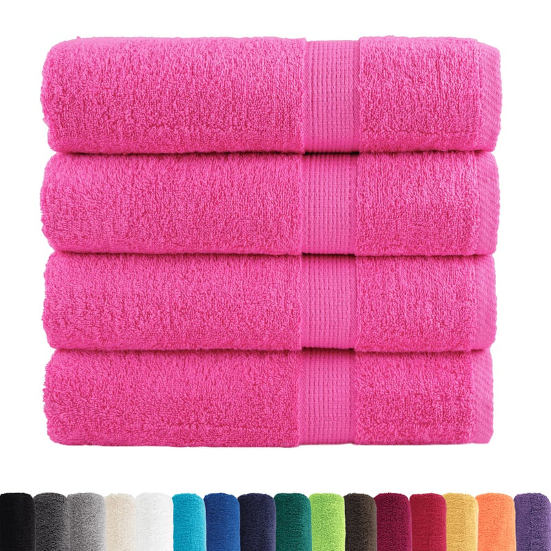 vidaXL Asciugamani Premium SOLUND 4 pz Rosa 50x100 cm 600 g/m² - Image 1 of 5