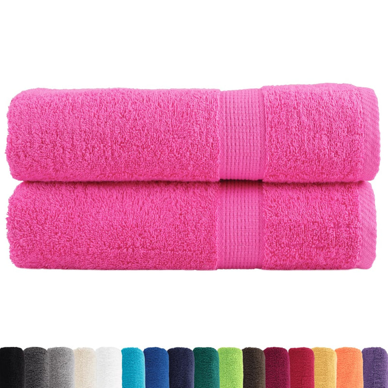 vidaXL Asciugamani da bagno Premium SOLUND 2 pz Rosa 100x150 cm 600 g/m² - Image 1 of 5