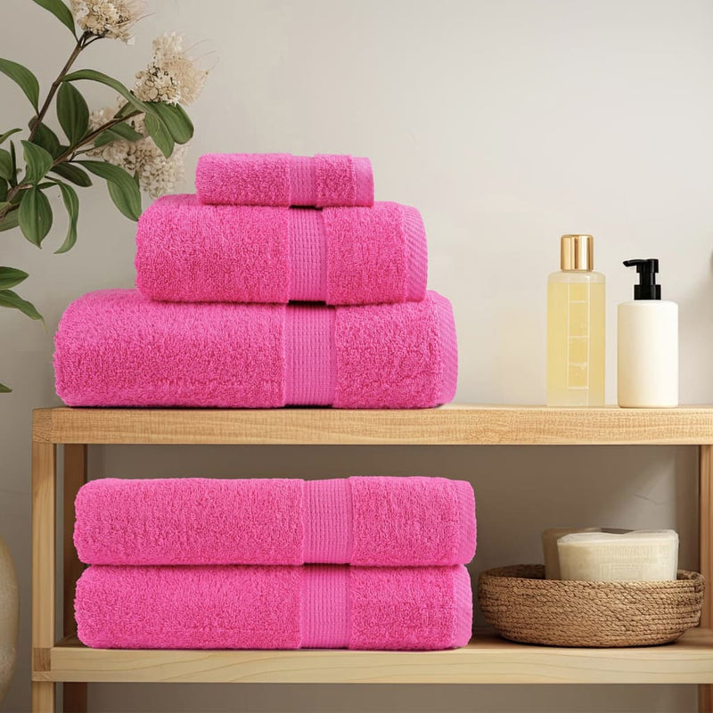 vidaXL Asciugamani da bagno Premium SOLUND 2 pz Rosa 100x150 cm 600 g/m² - Image 2 of 5