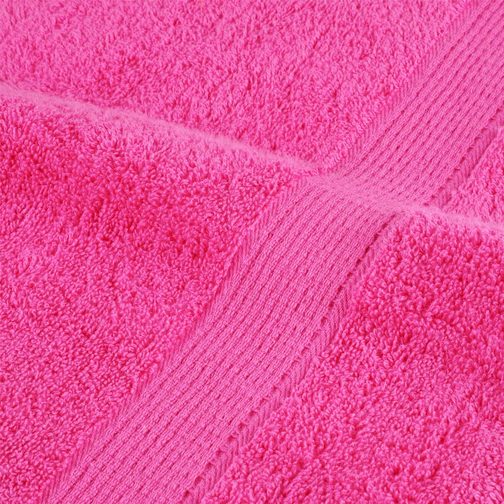 vidaXL Asciugamani da bagno Premium SOLUND 2 pz Rosa 100x150 cm 600 g/m² - Image 4 of 5