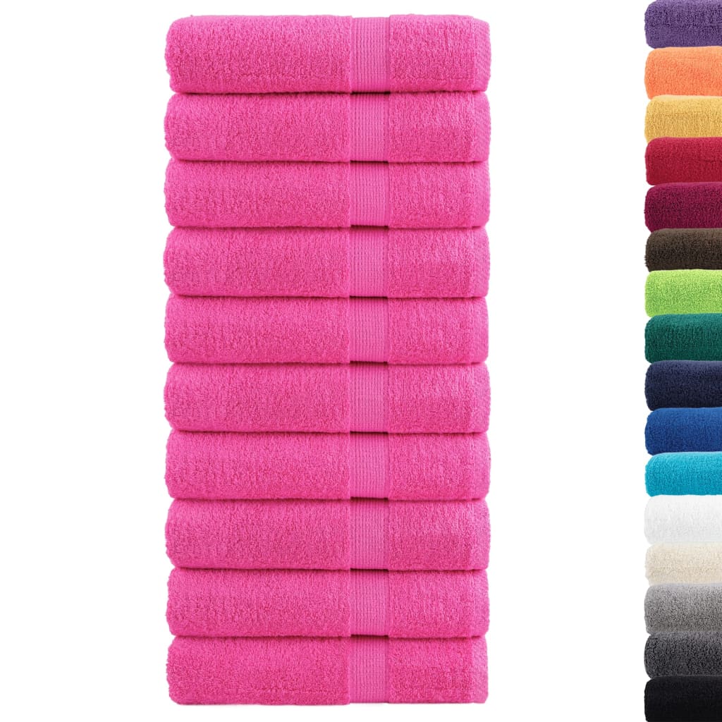 vidaXL Asciugamani da bagno Premium SOLUND 10 pz Rosa 100x150 cm 600 g/m² - Image 1 of 5