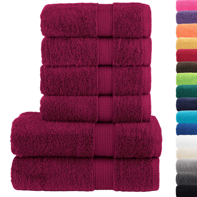 vidaXL SOLUND 8-Piece Towel Set Burgundy 600 gsm - Image 1 of 5
